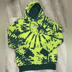 Men’s Gymshark Size Small Splatter Camo Green Pullover Hoodie Sweater EUC